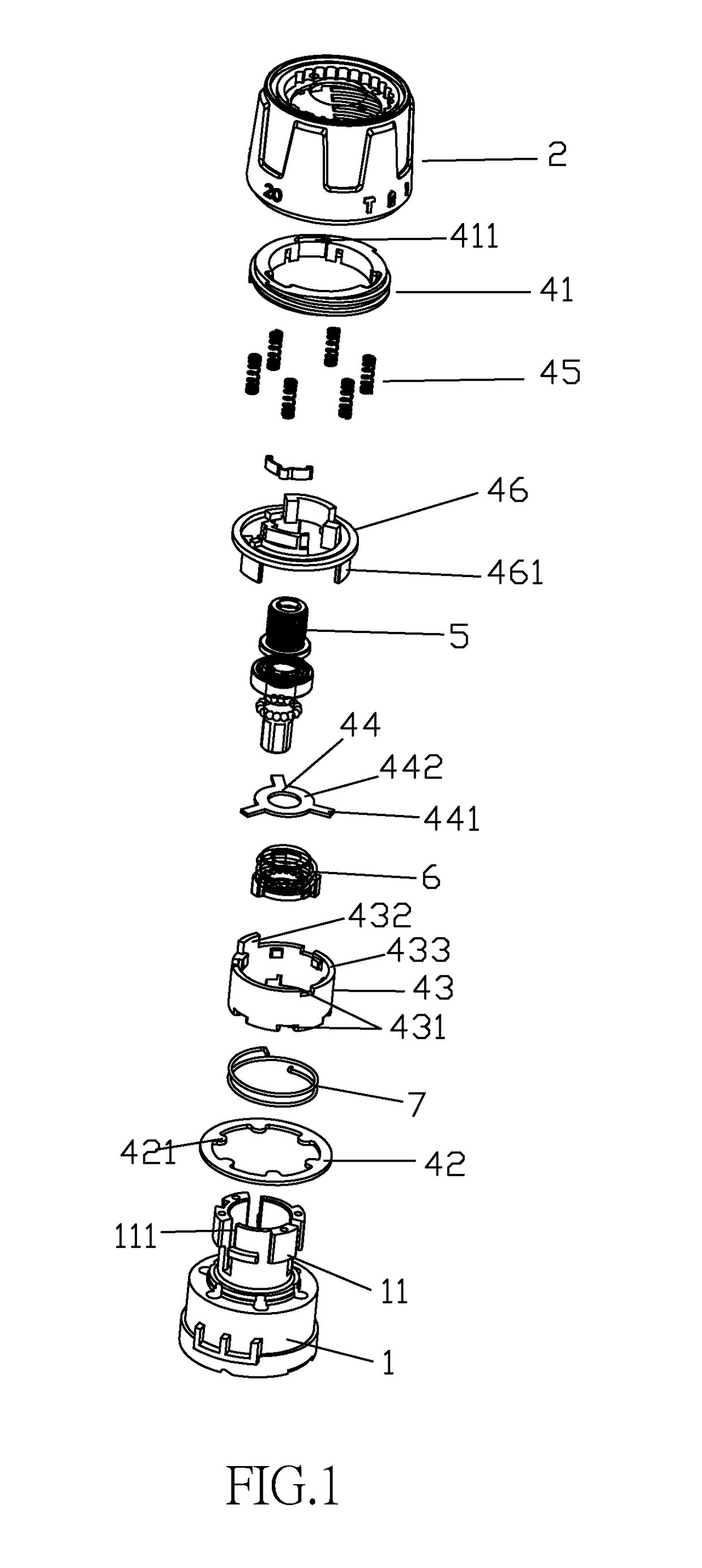 Gear adjusting device for electric impact drill