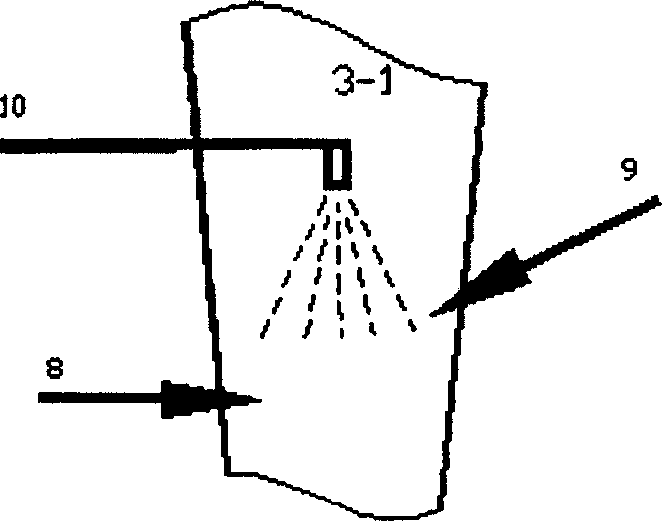 Dry flue gas desulfurizing process with independent feeding, back-returning and water-spraying devices