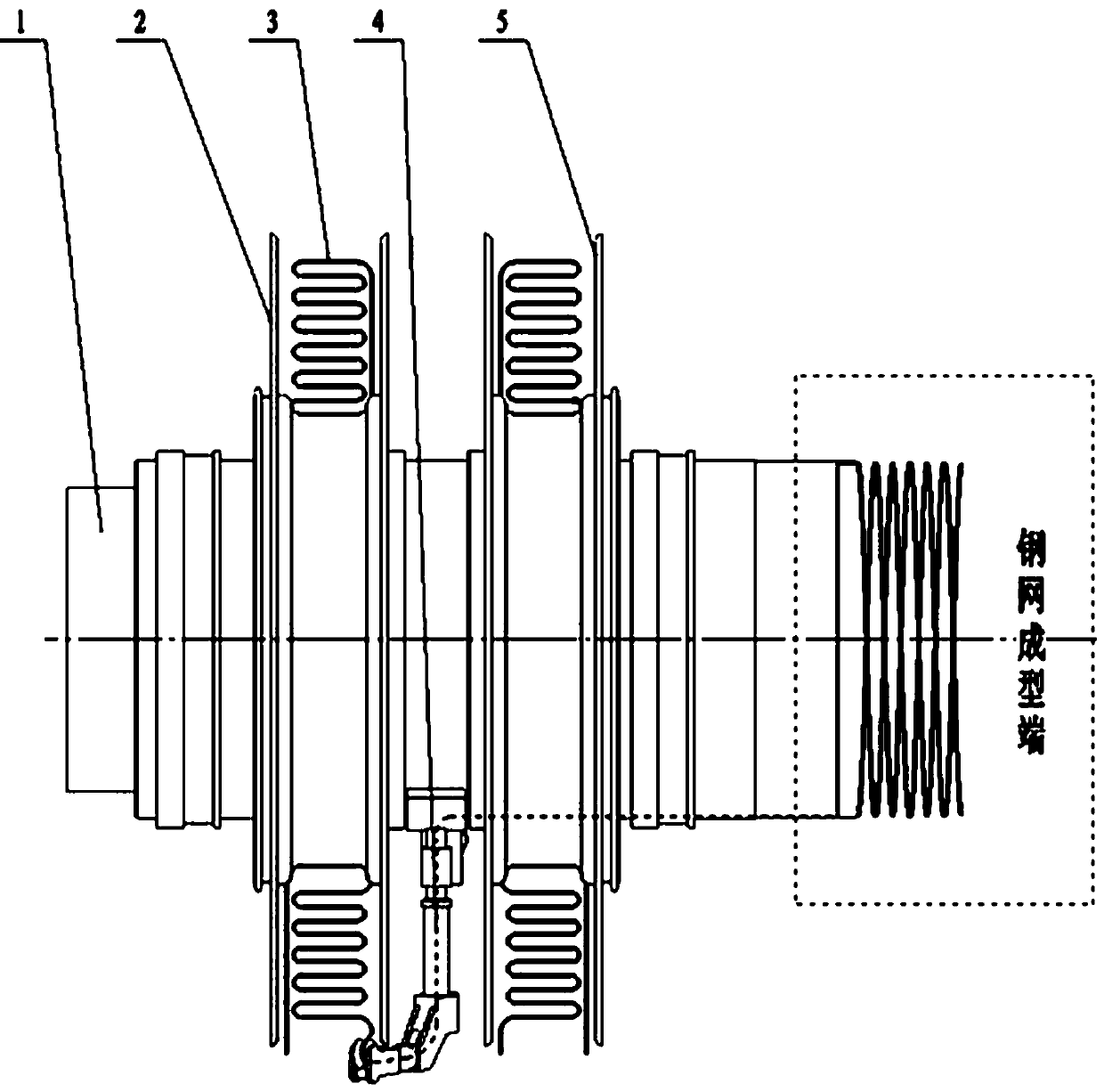 Non-stop line changing device for steel skeleton plastic composite pipe production equipment