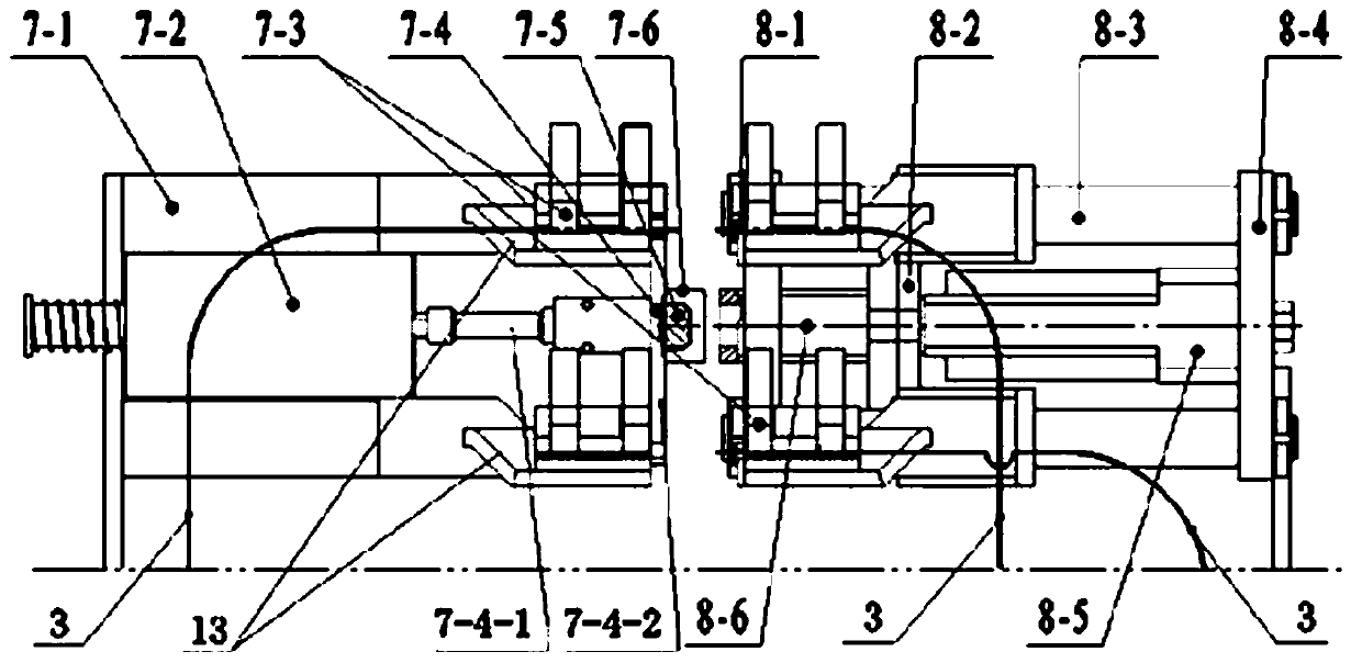 Non-stop line changing device for steel skeleton plastic composite pipe production equipment