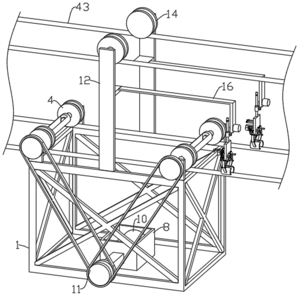 Usage method of stringing construction device for power transmission technology