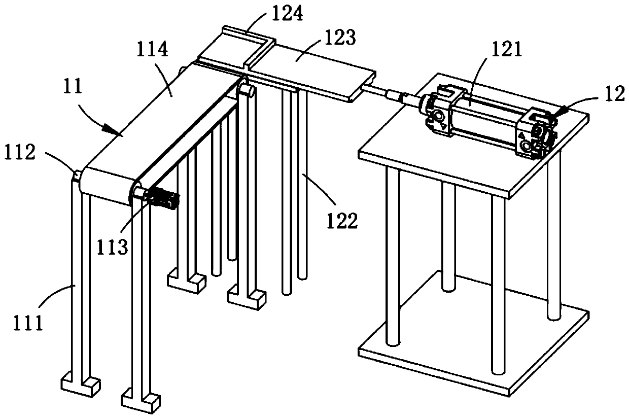 Automatic conveying line for molded winding inductor processing