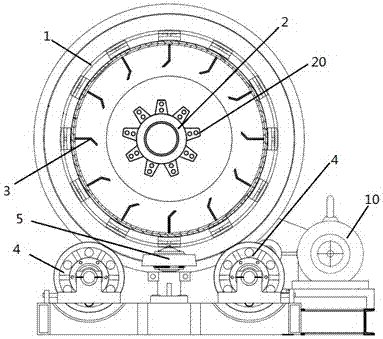 Scattering device arranged in dryer