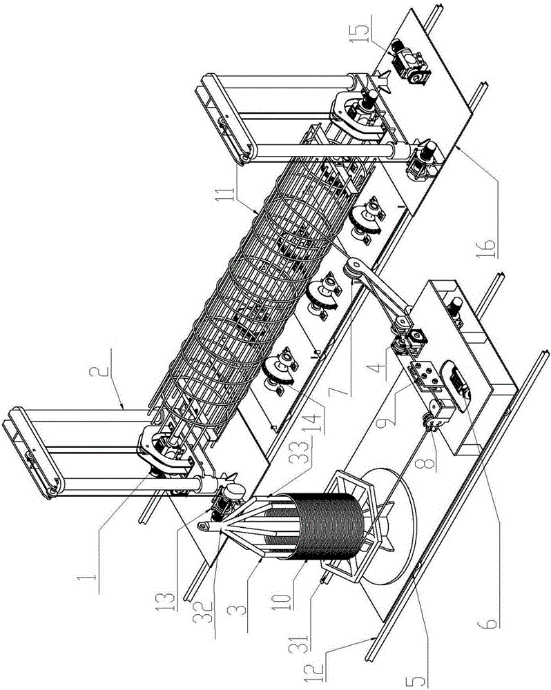 Support chain type cage weaving machine