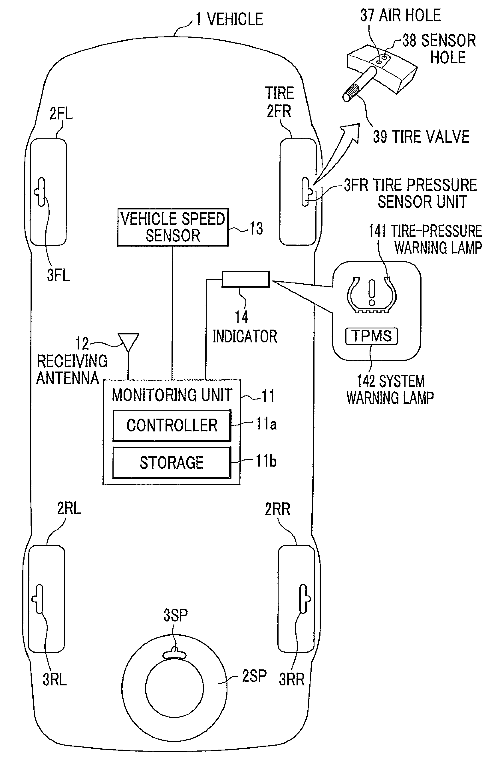 Tire pressure monitoring system and pressure monitoring unit