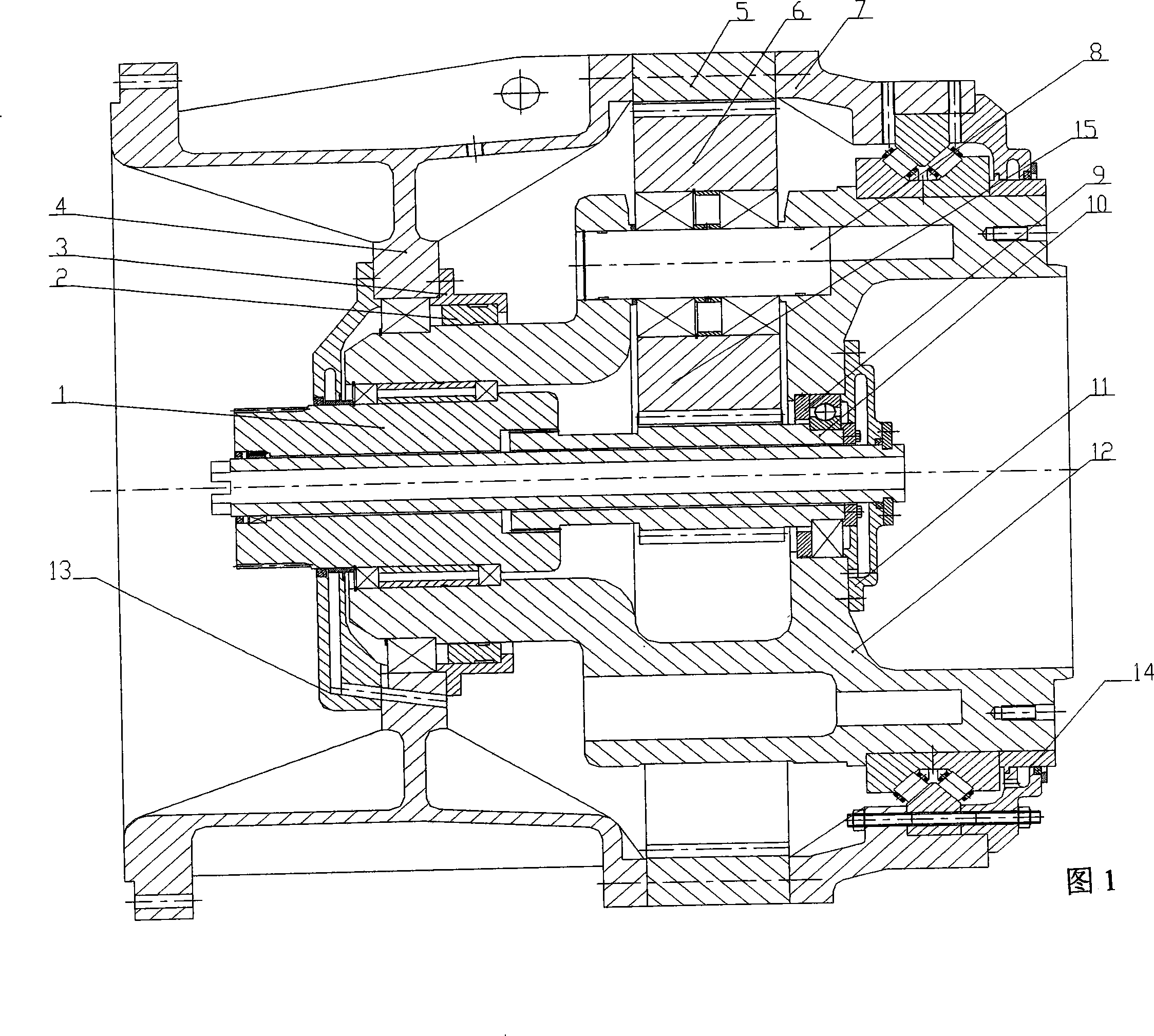 Hybrid driving type wind motor increasing gear case