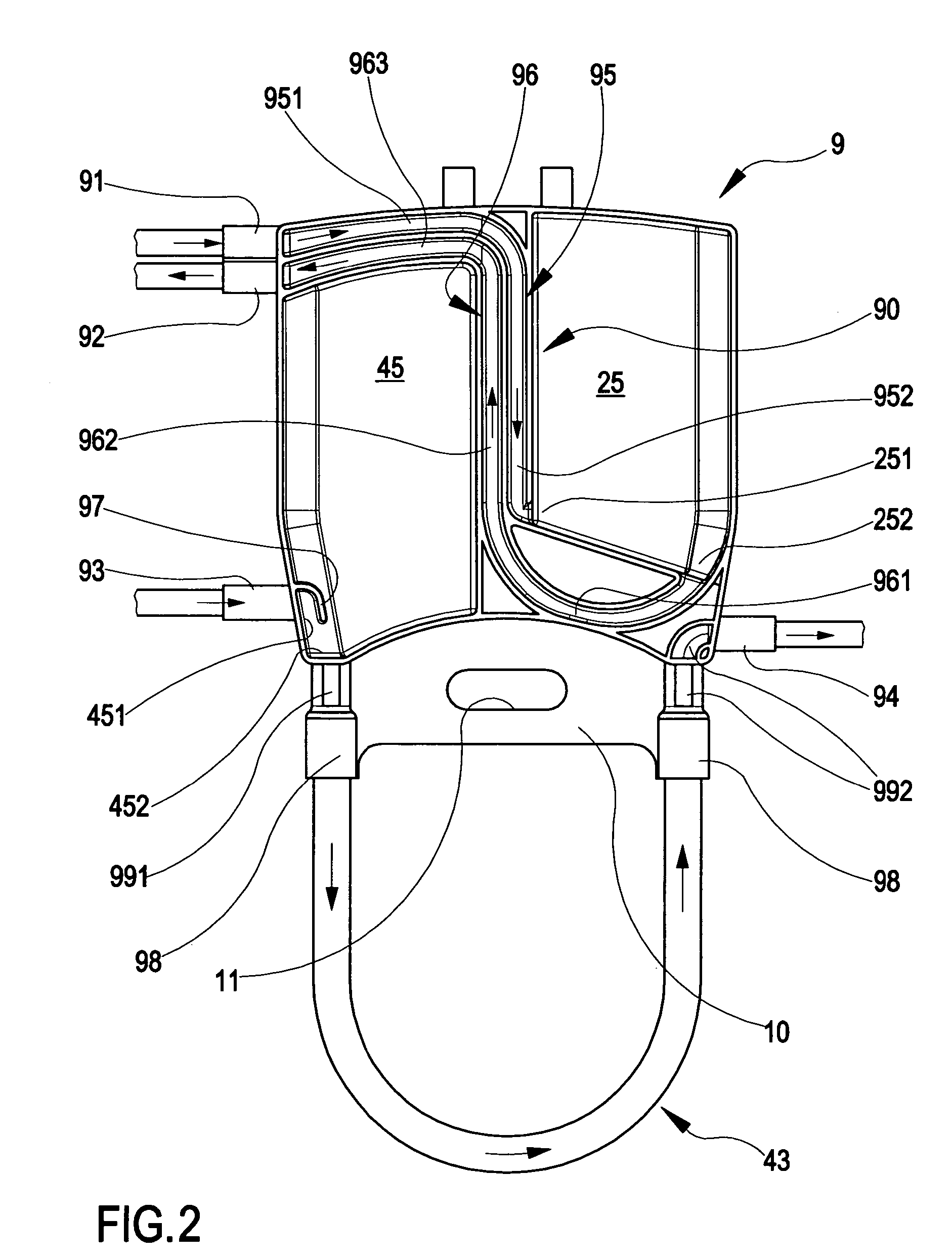 Circuit for extracorporeal blood circulation