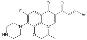 Acrylketone derivative without N-methyl ofloxacin and preparation method and application thereof