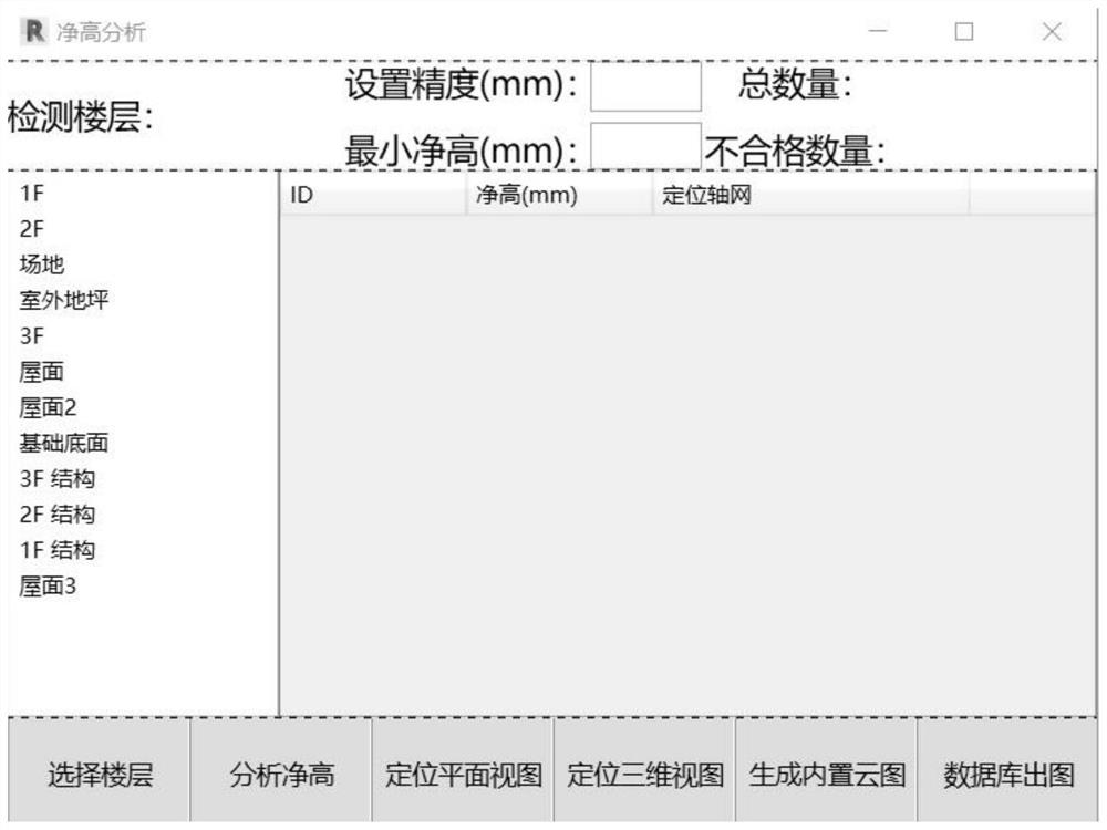 A method and system for automatic generation of building clear height cloud map based on revit platform