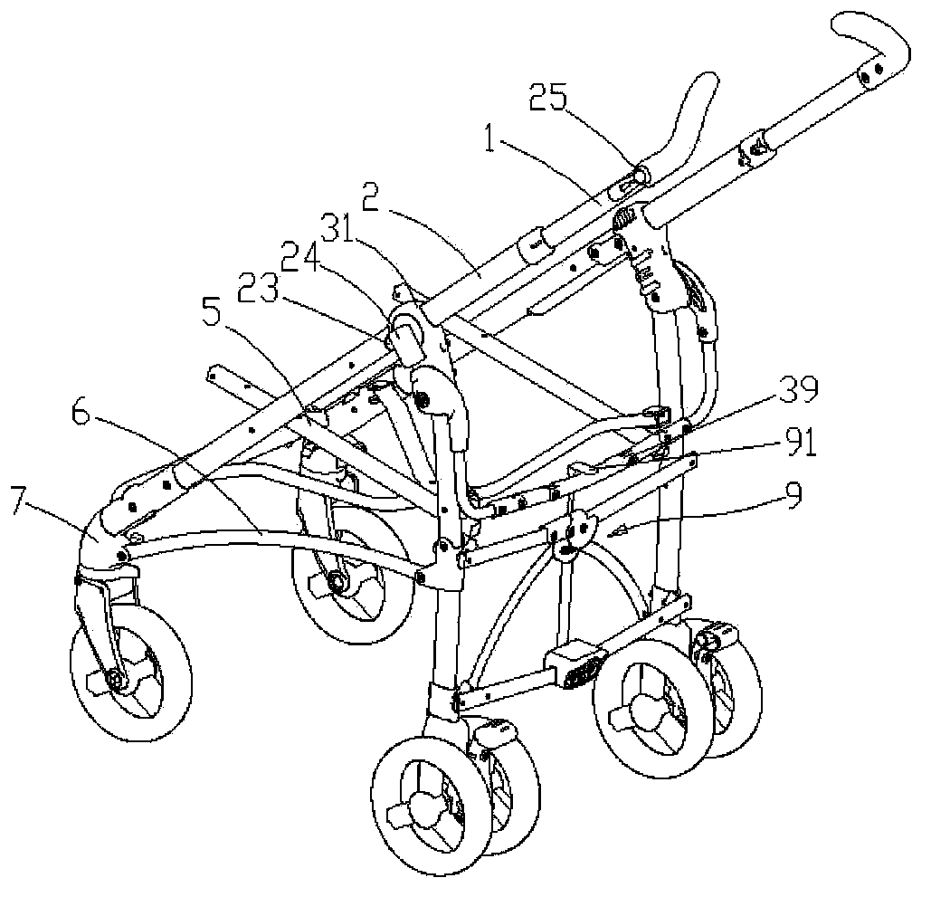 Children stroller with electric opening and closing function