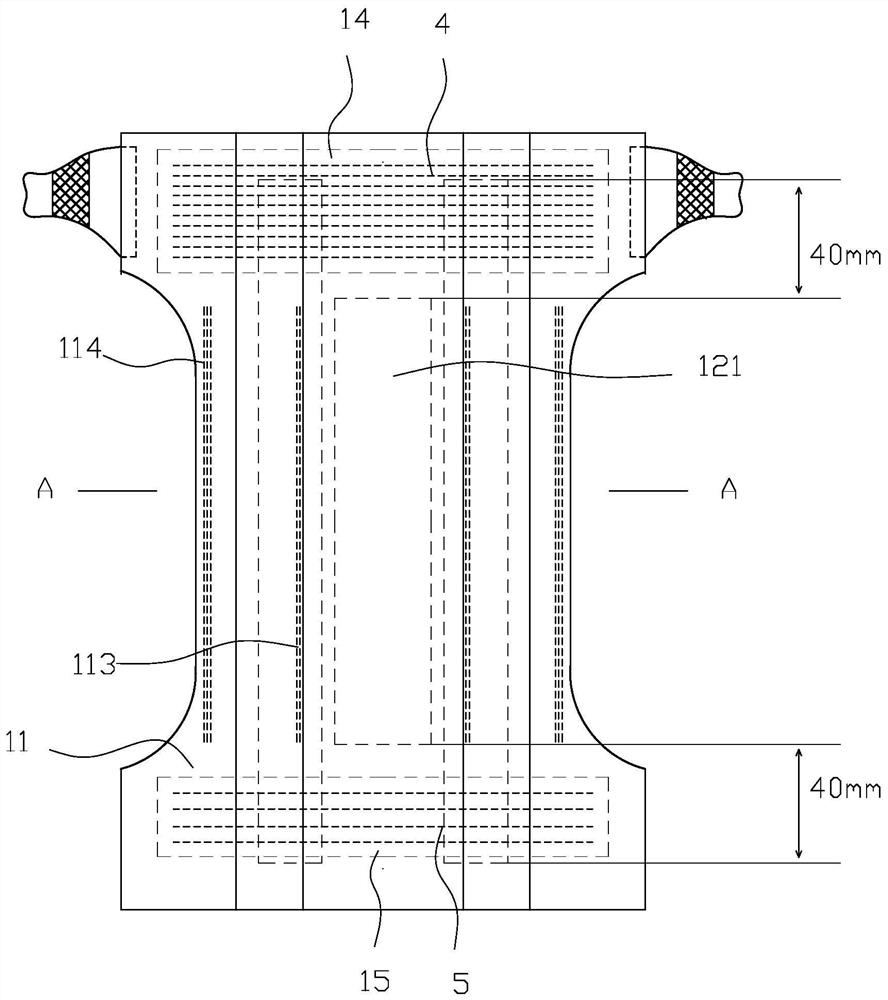 A kind of production method of paper diaper with buffer zone