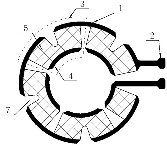 Annular electrothermal film capable of avoiding film burning