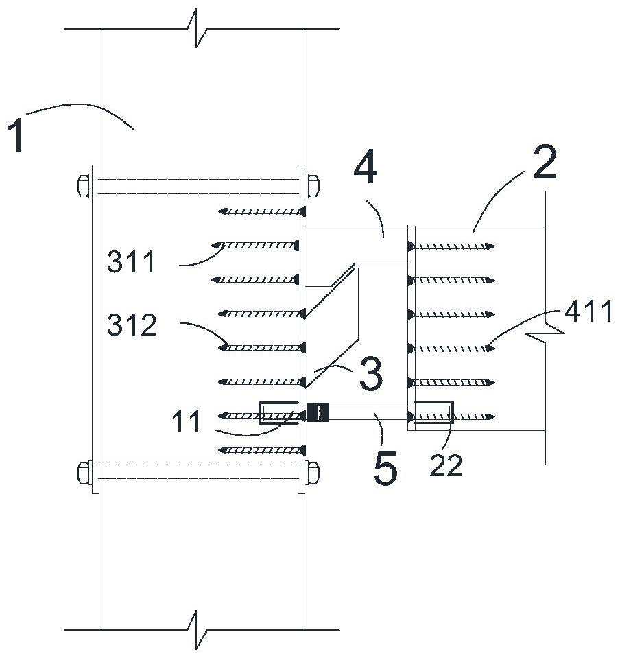 A self-positioning steel-wood energy-dissipating composite node