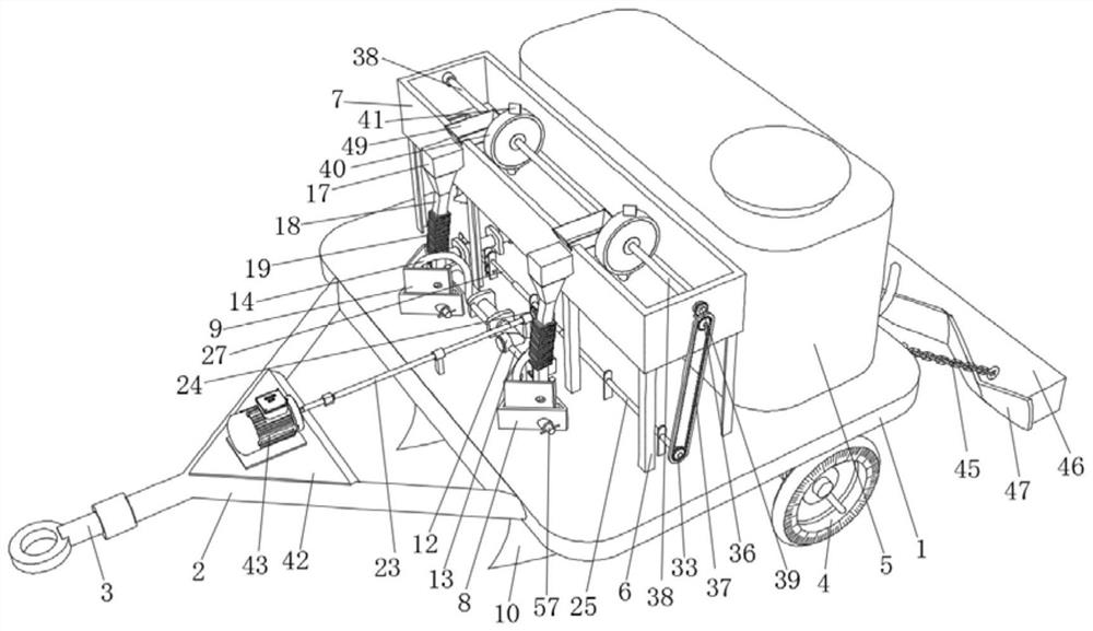 Automatic mechanical device for integrating sowing and irrigation of crops