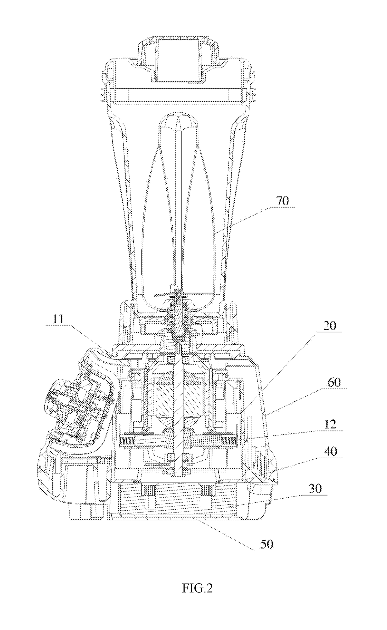 Air circulation and ventilation apparatus for food processing machine