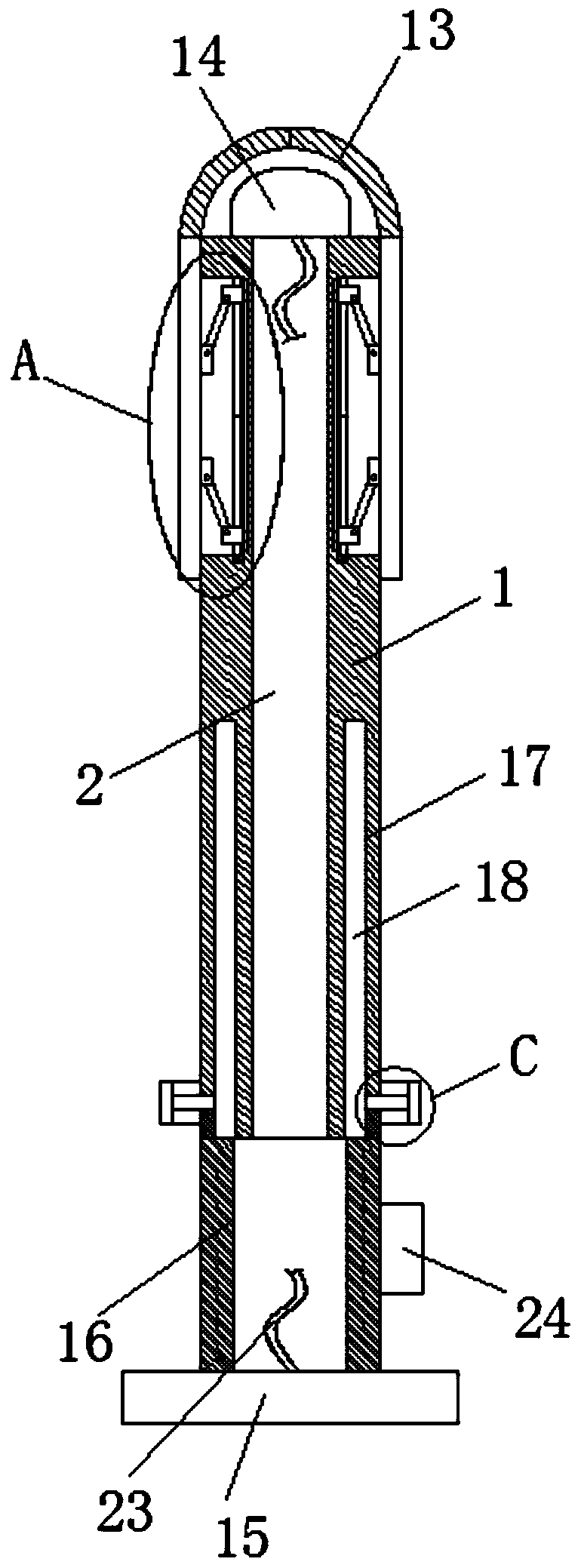 Variable-diameter gynecological endoscopic examination device