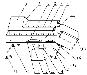 Fish head removing part of automatic production line for fillet processing