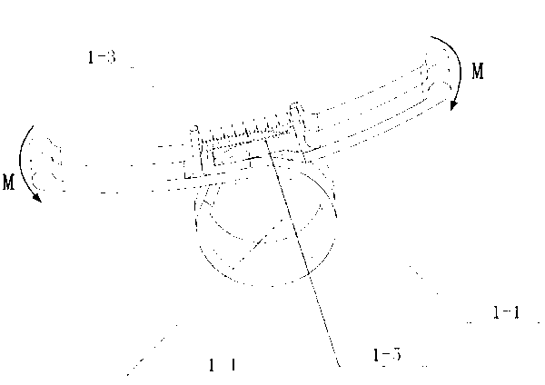 Elastic structural member in through-type rotary geometric shape