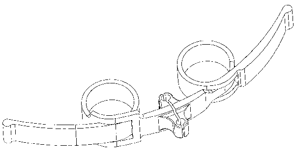 Elastic structural member in through-type rotary geometric shape