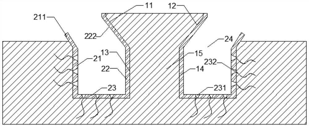 Greenbelt drainage side ditch structure, component thereof and road