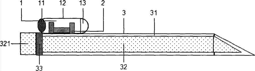 Puncture needle provided with laser positioning lamp on needle body