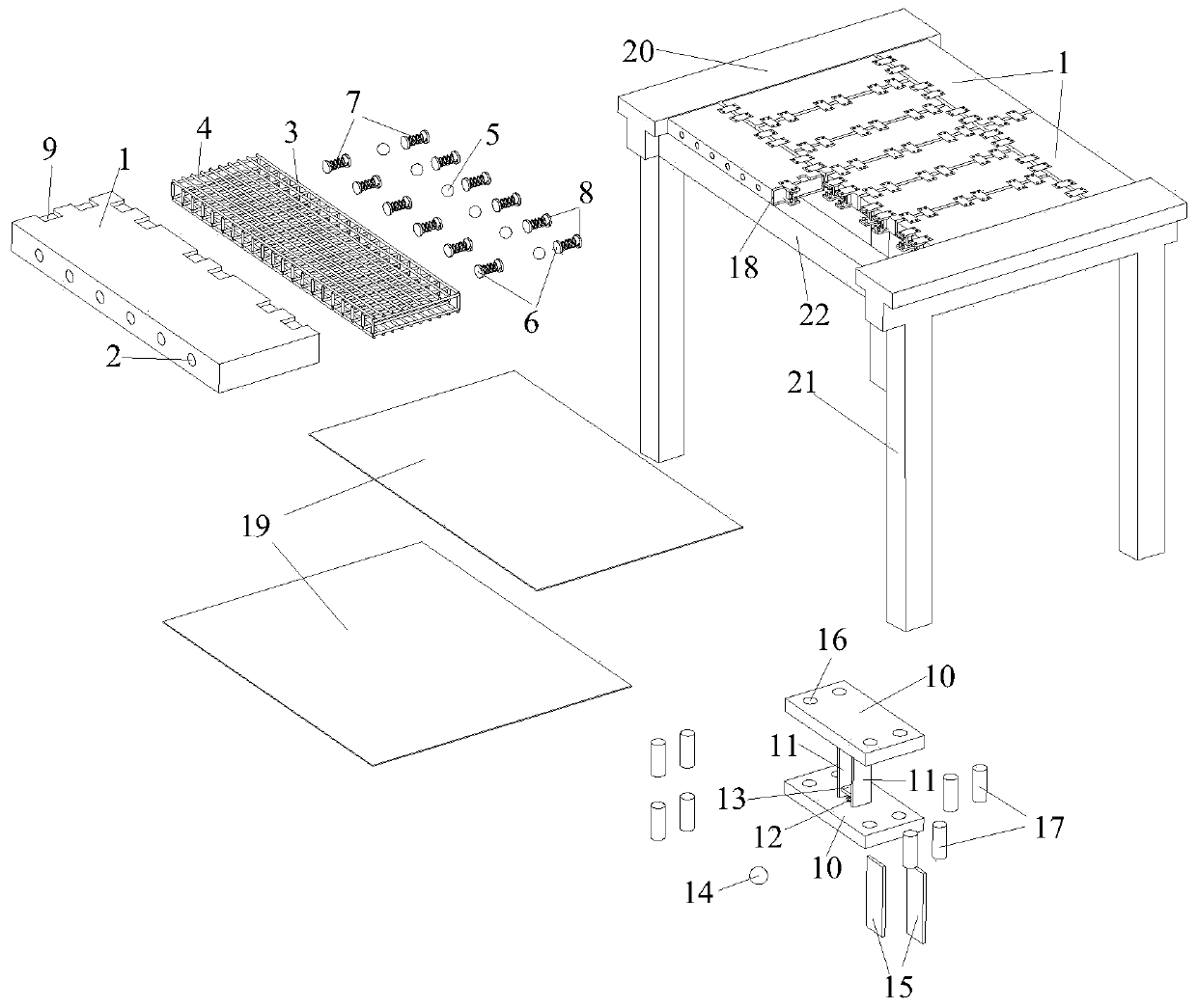 Assembled vibration attenuating floorslab with built-in multi-dimensional energy-consuming damping particles