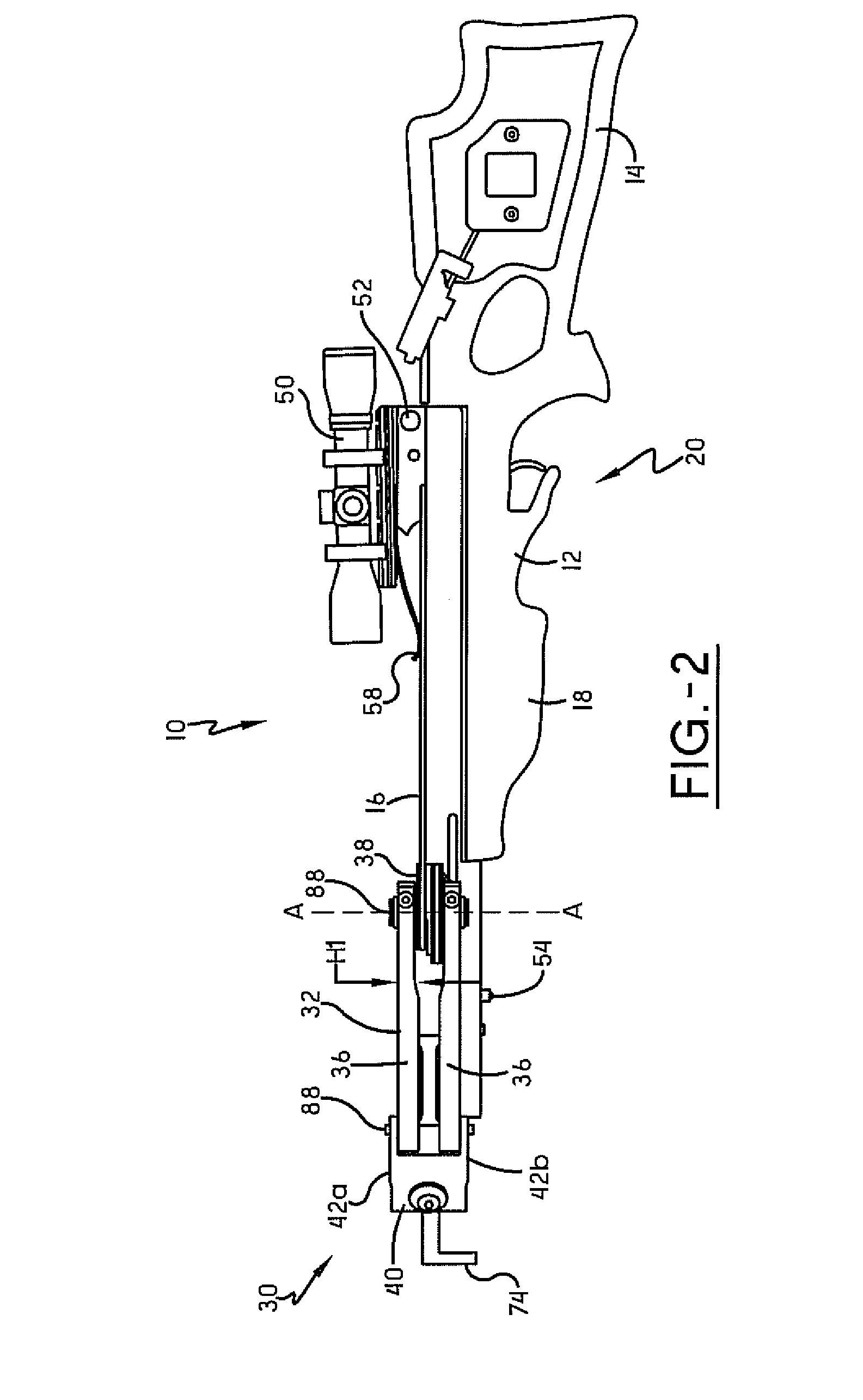 Narrow crossbow with large power stroke