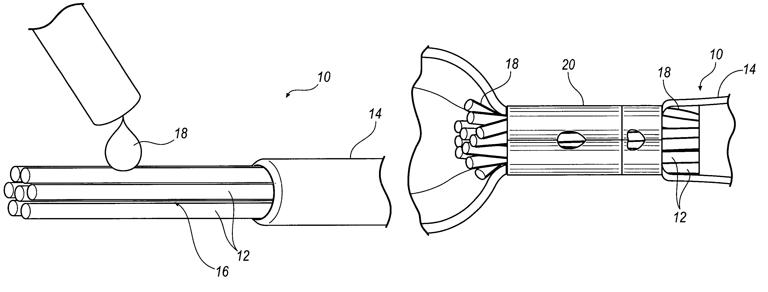 Sealed cable and terminal crimp