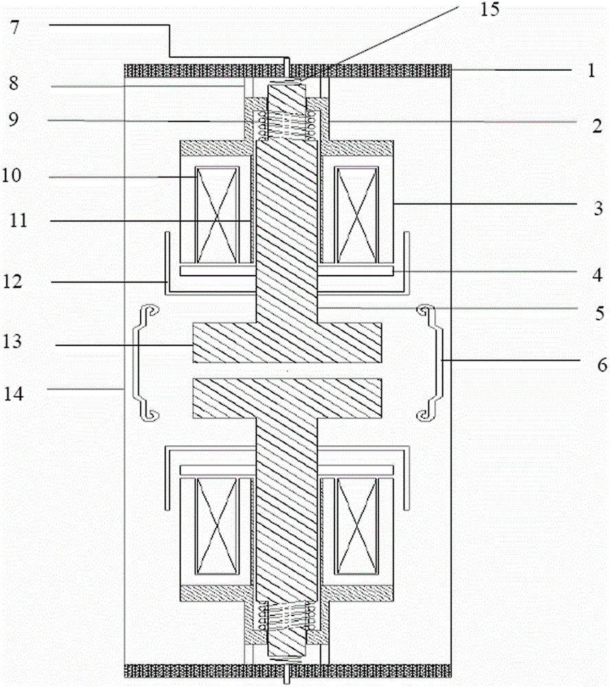 Vacuum arc-extinguishing chamber of novel double-acting mechanism