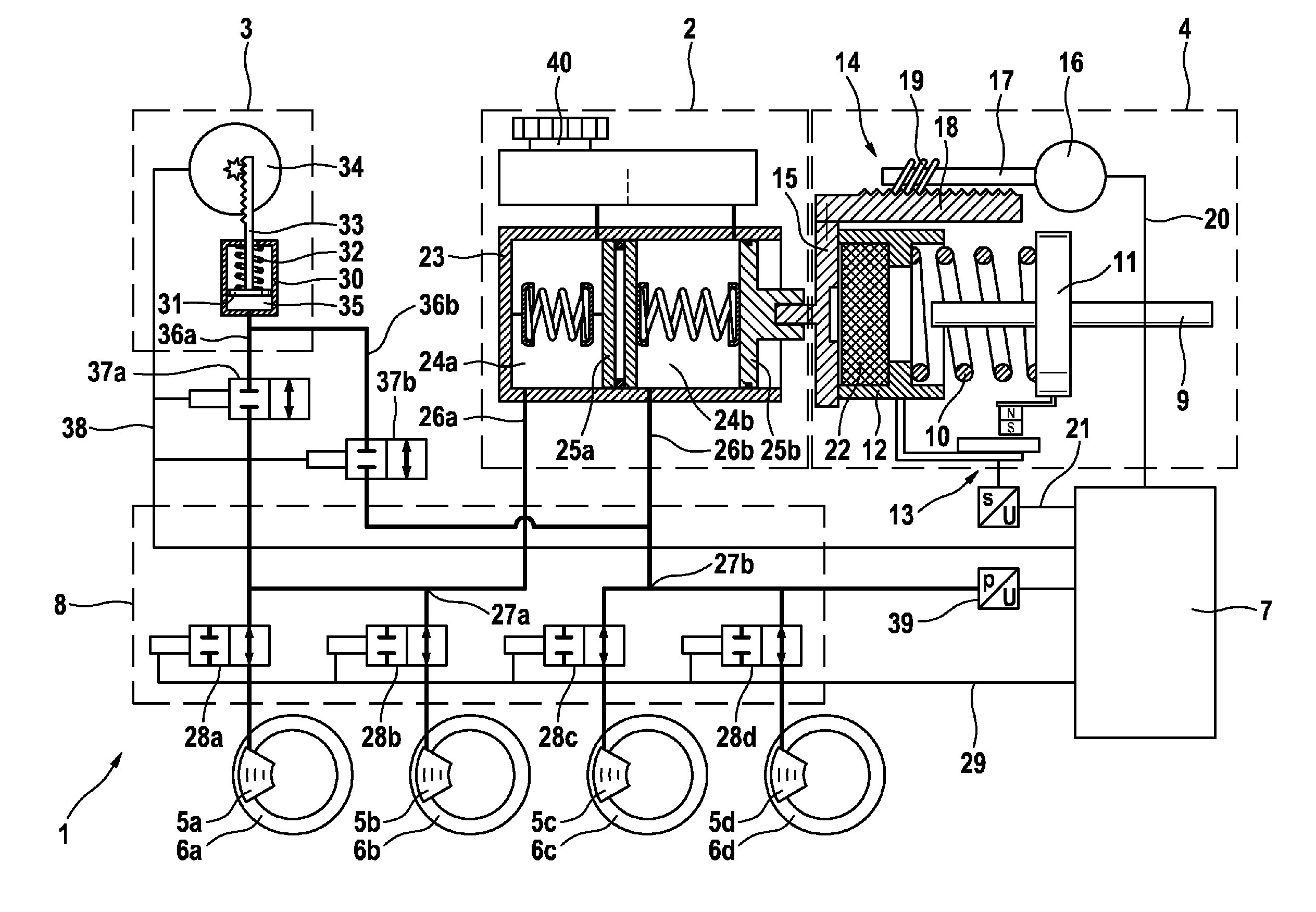 Hydraulic brake system and method as well as control device for its operation