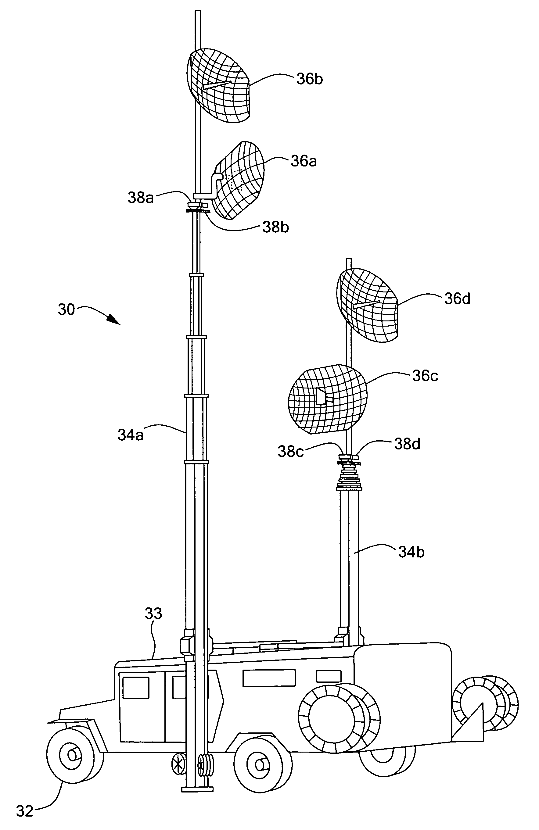 Antenna mast transport and deployment system