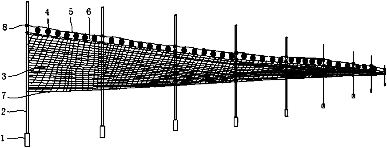 Fixing and connecting method for corrosion-resistance water floating matter interception system anchor piles