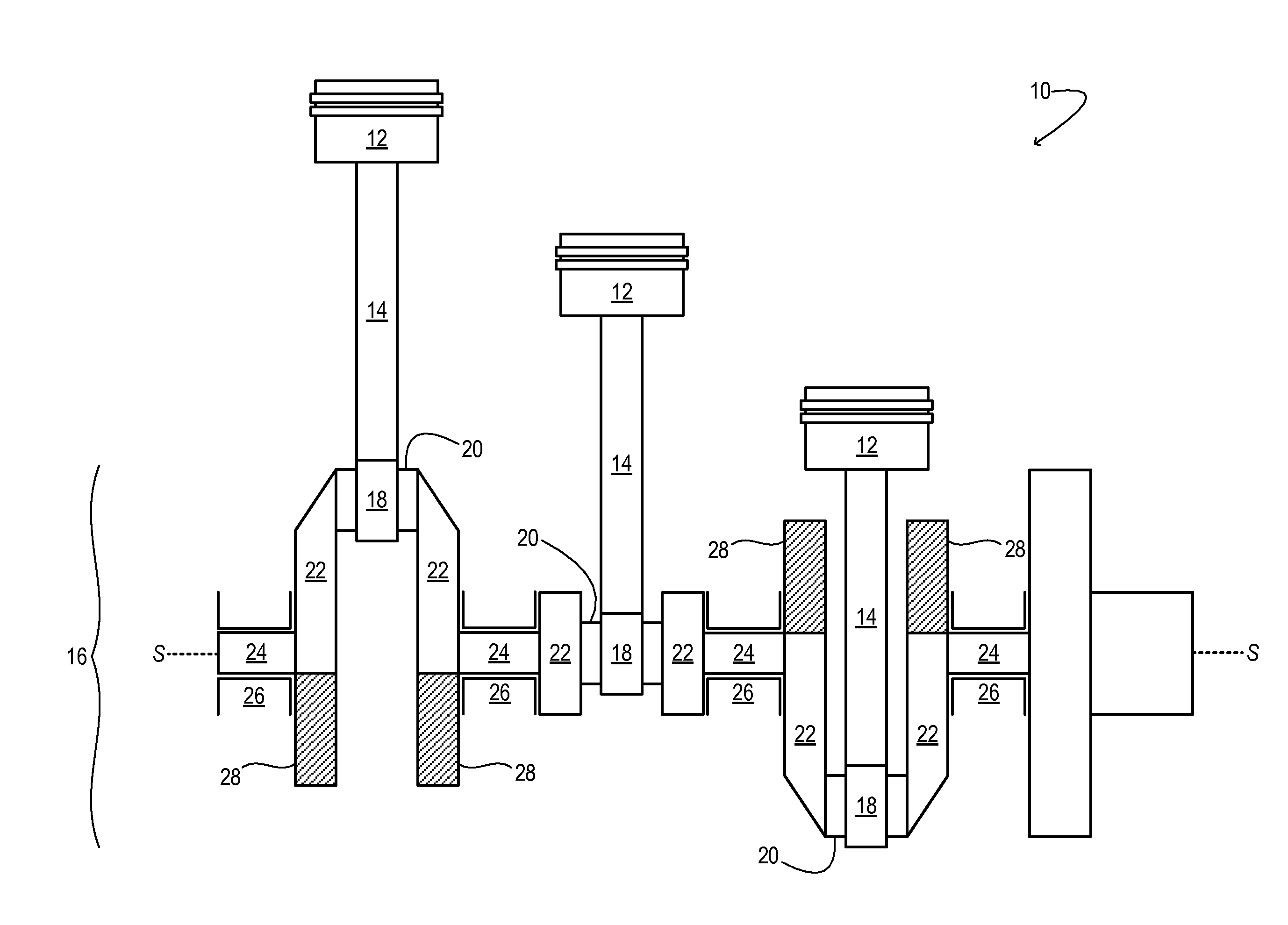 Balancing a pendulum-absorber crankshaft