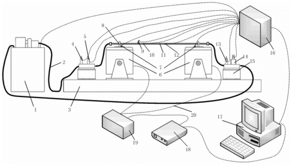 Hydraulic pipeline vibration test simulation experiment platform