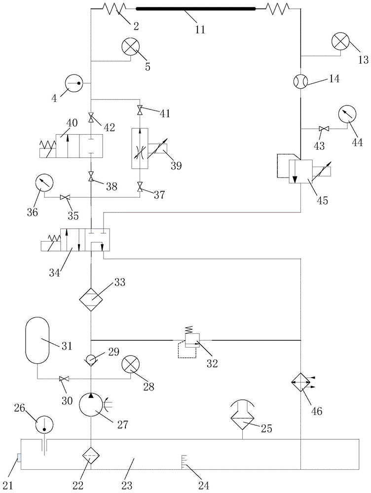 Hydraulic pipeline vibration test simulation experiment platform