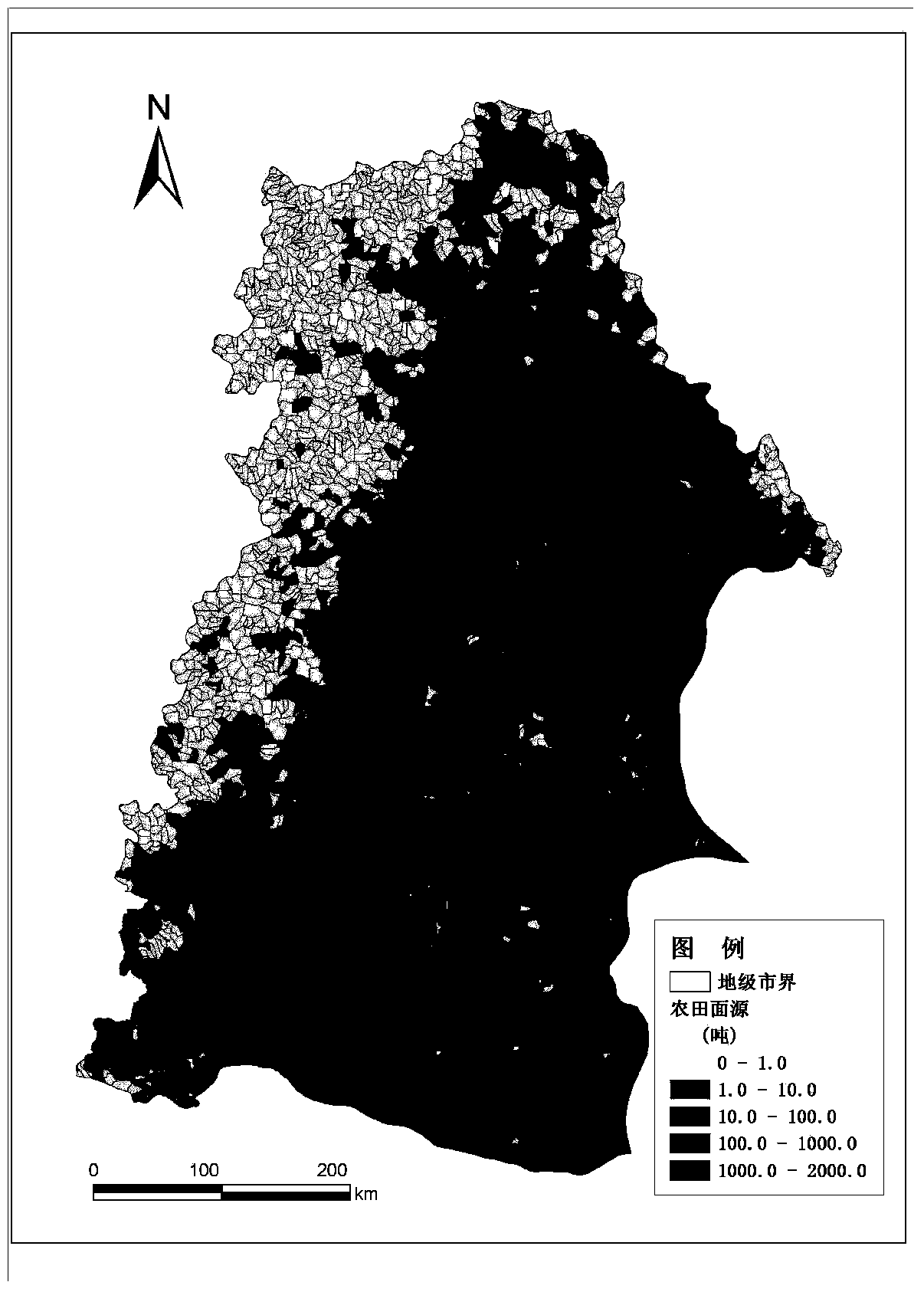 Method and device for calculating farmland surface source pollutant river pollution load