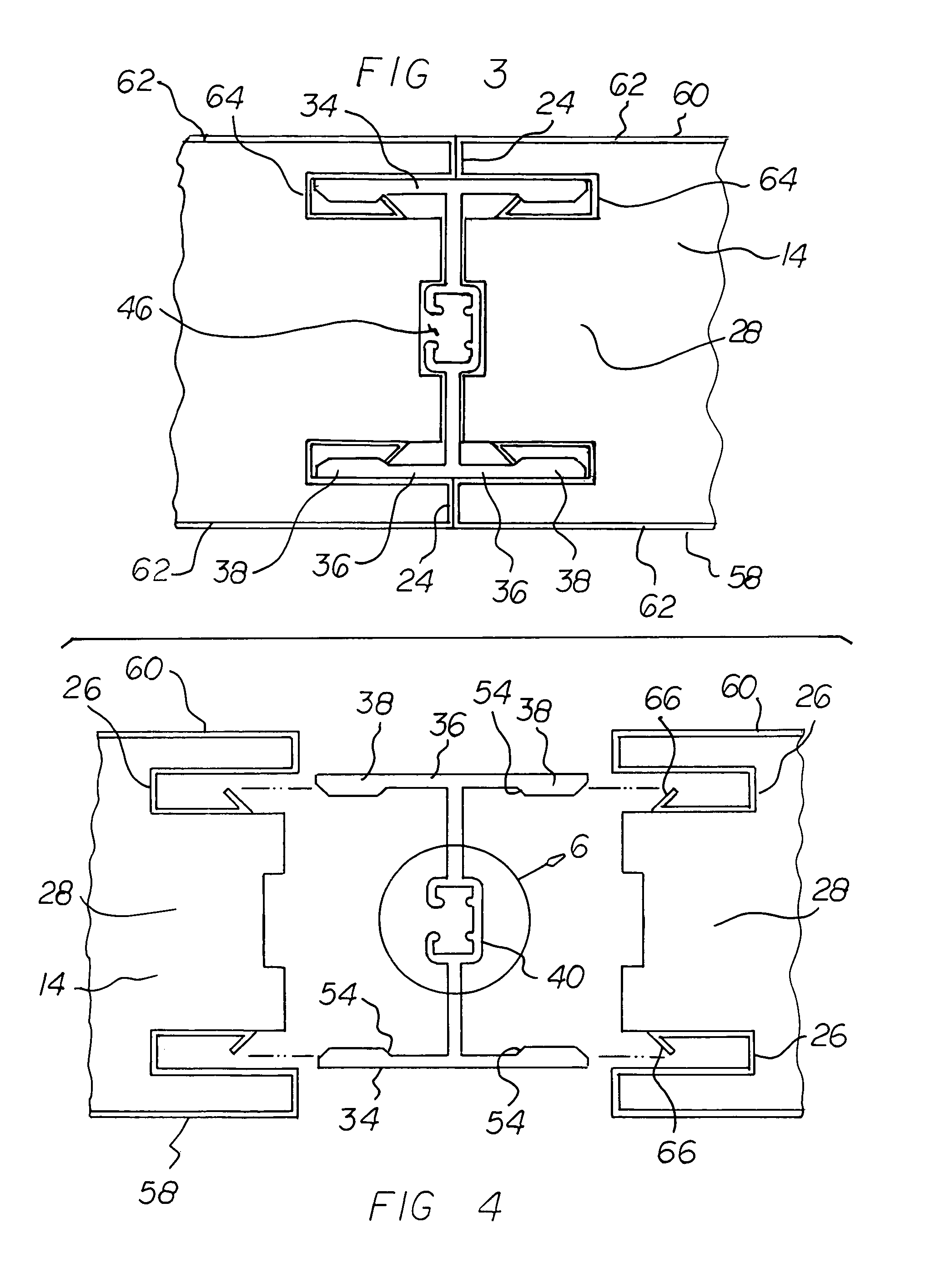 Metal-faced building panels having angled projections in longitudinal edge recesses for mating with locking ramps on flanges of concealed I-shaped connector