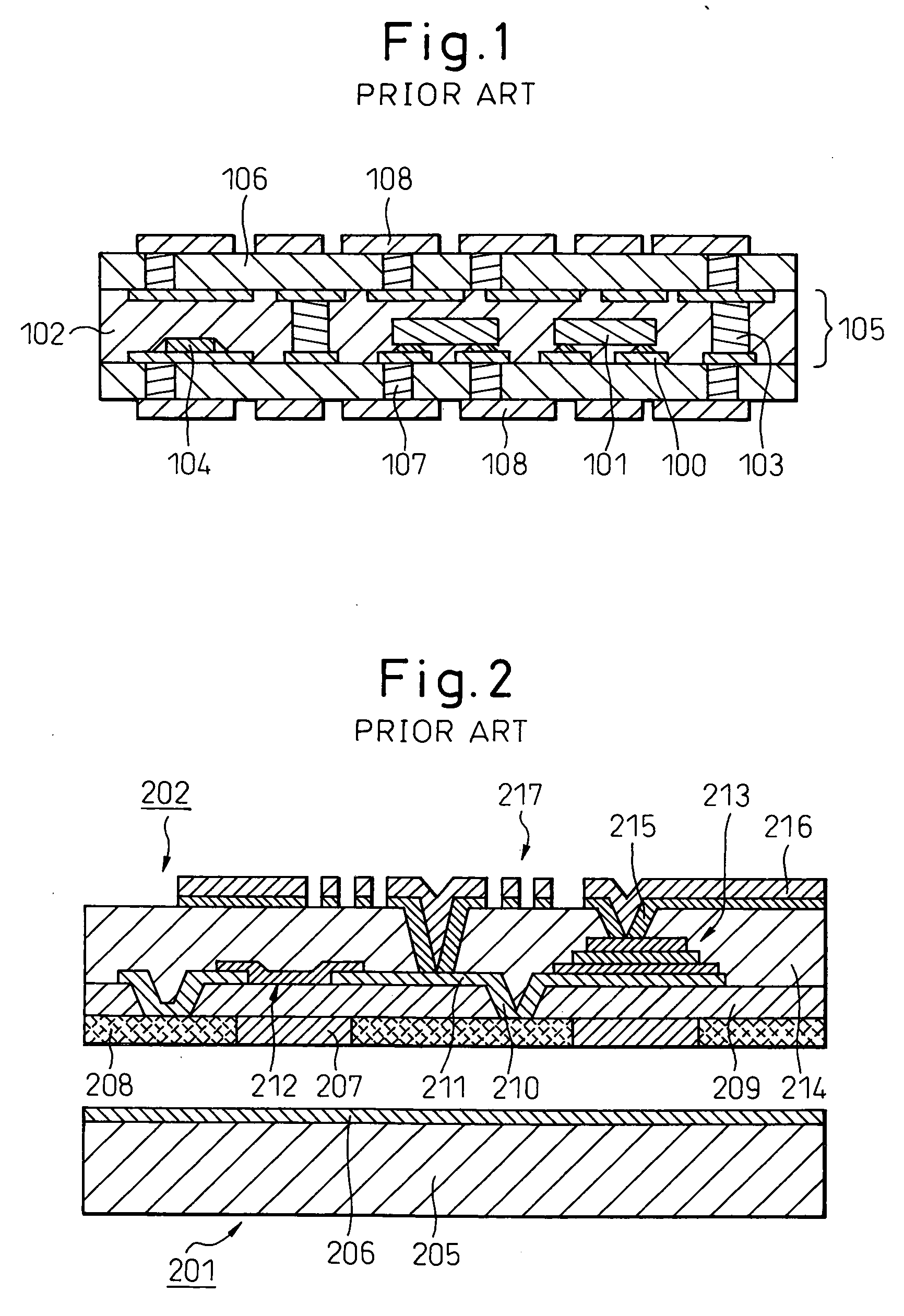 Electronic part-containing elements, electronic devices and production methods