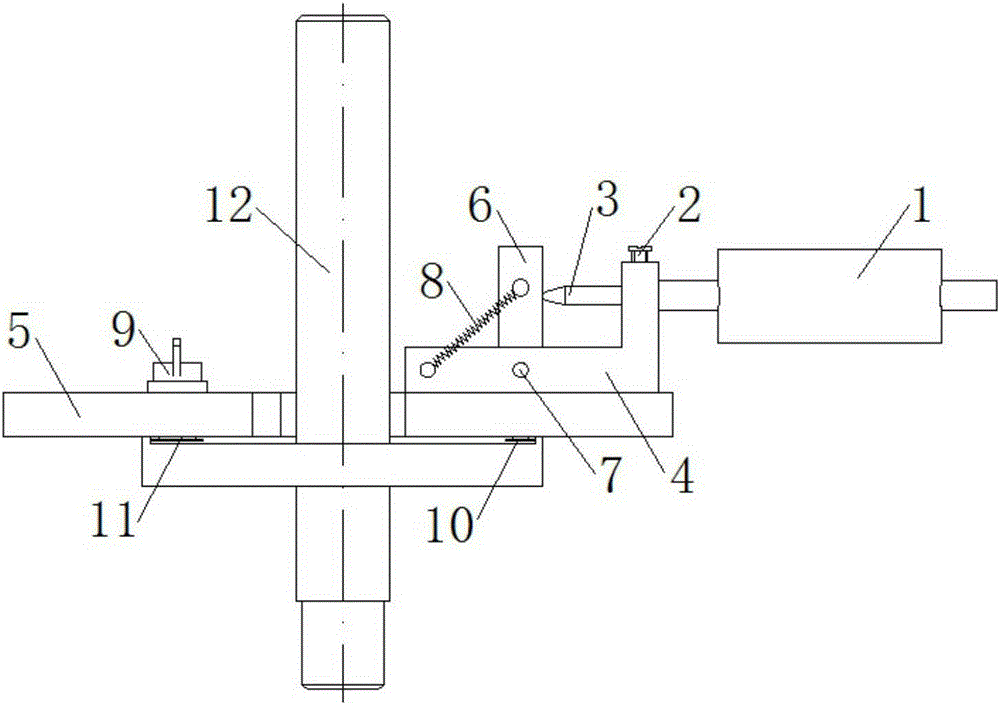 An online measuring device for shallow seam parts with a shaft in the middle