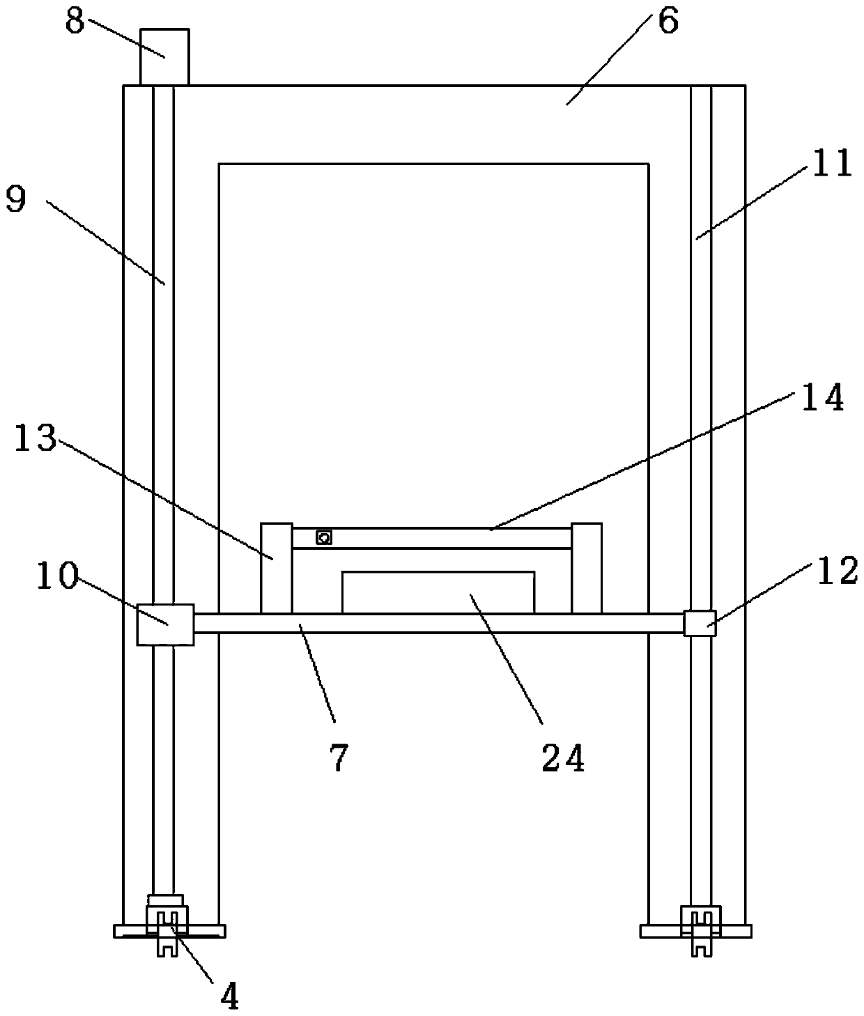 Bagged feed leveling and stacking mechanism