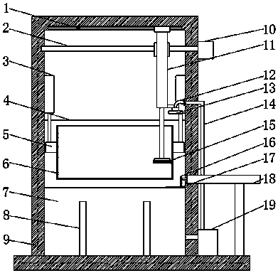 Food raw material cleaning device used during food processing