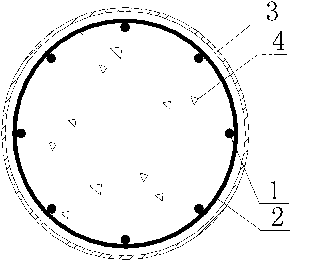 Rib constraint thin-walled steel pipe concrete structure