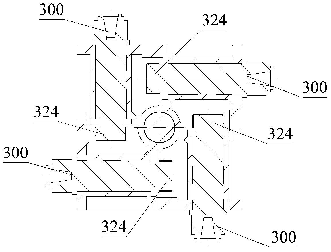 Spindle box structure with five-surface machining