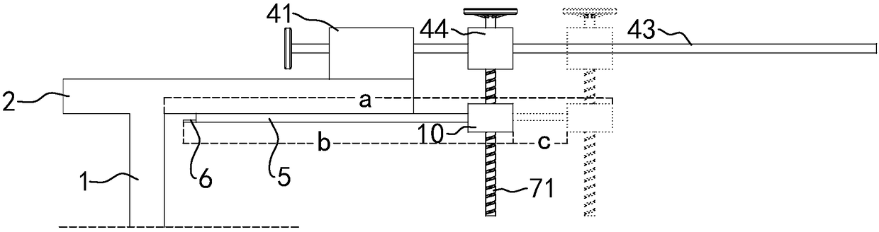 Horizontal pushing device for wall tilt laser test