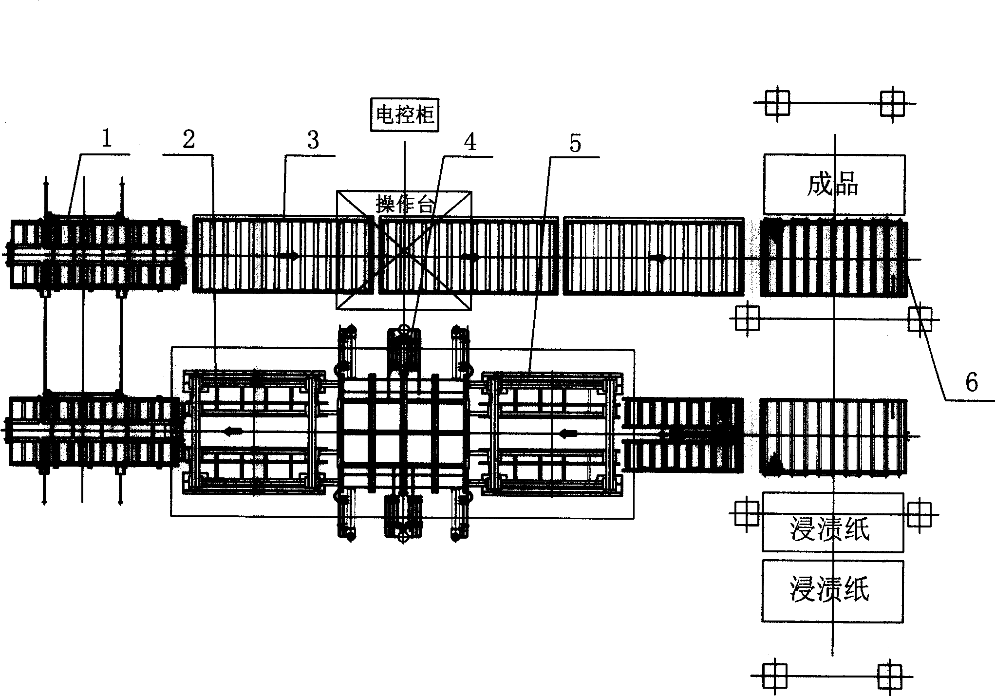 Fire-proof board heat-pressing production chain