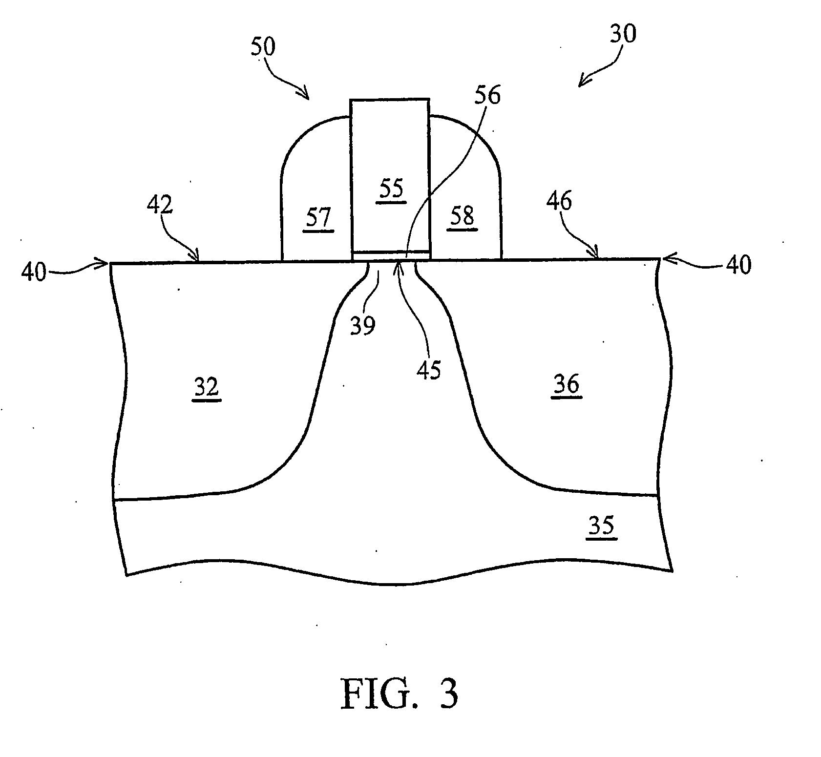 Gated diode with non-planar source region