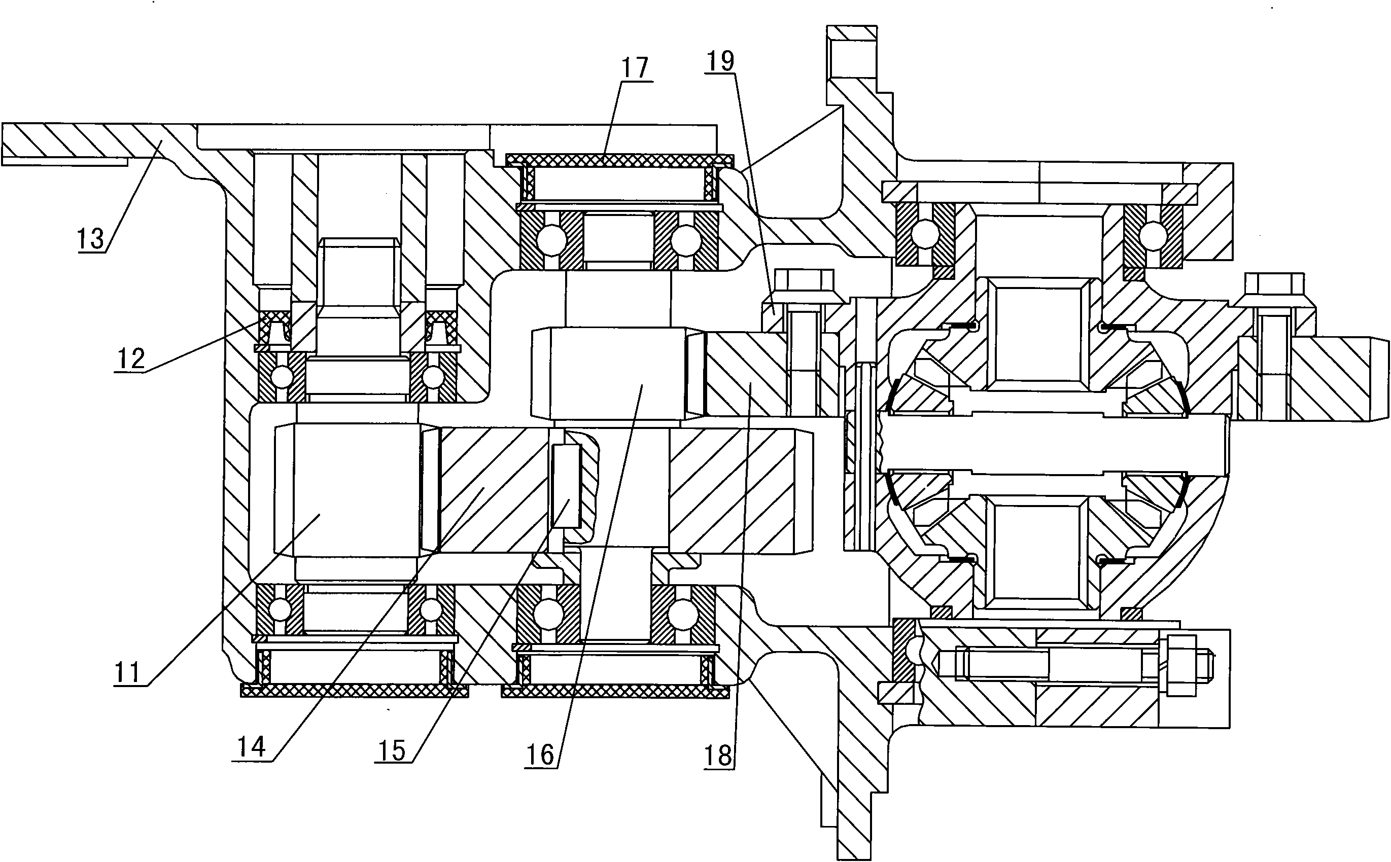 Full-floating drive axle for electric sightseeing bus or electric cargo truck