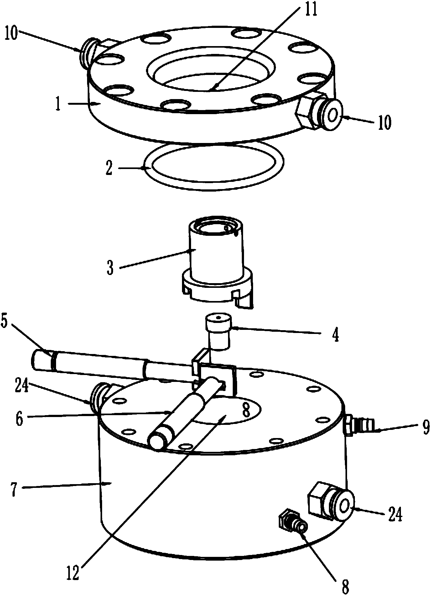 In-situ gas-solid phase reaction pool for measuring high-temperature high-pressure dynamic field spectrum in situ