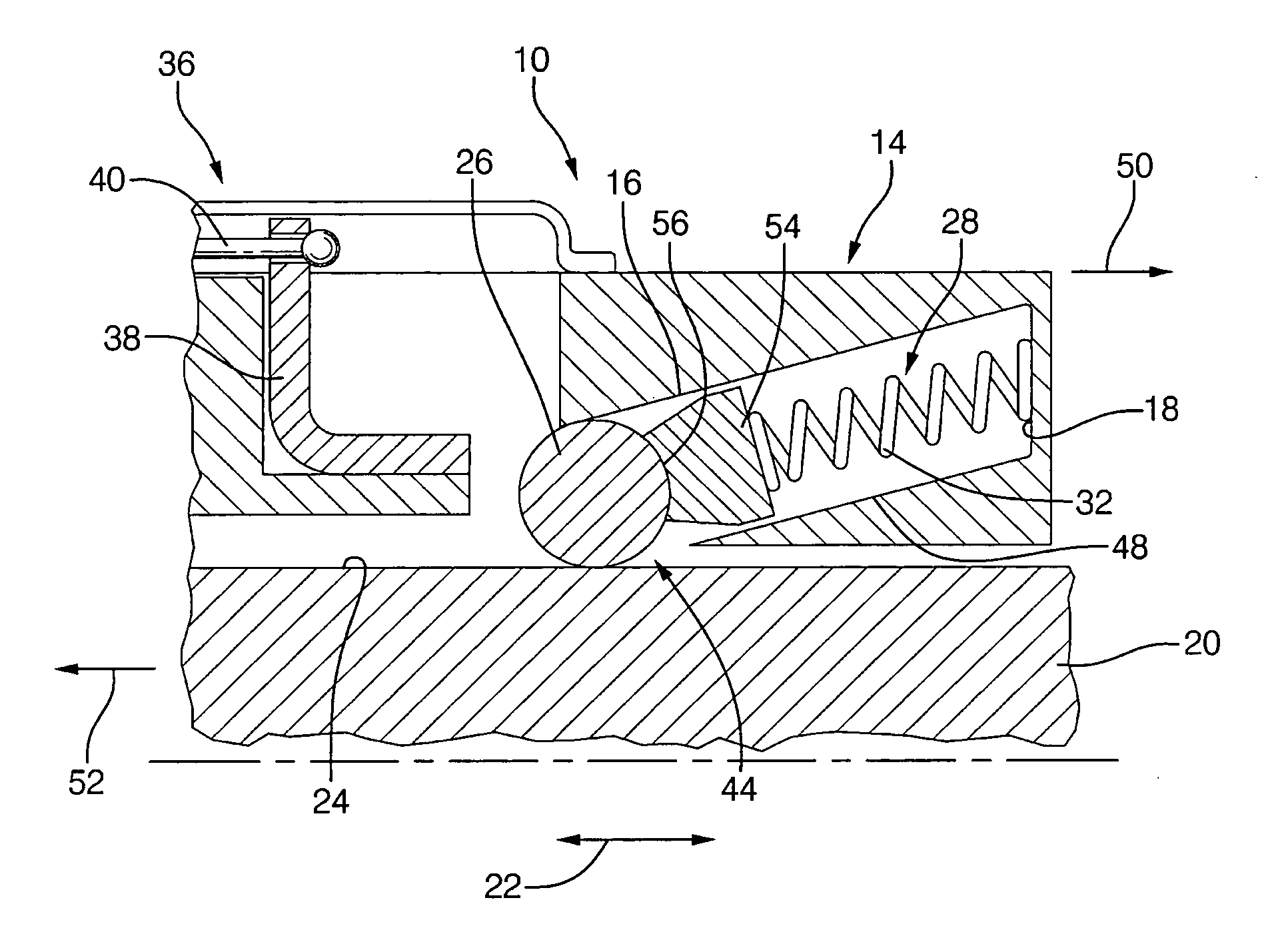 Telescope wedge locking mechanism