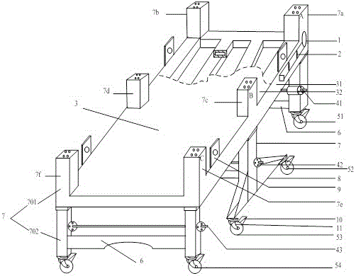 Quick passage obstacle carrying trolley